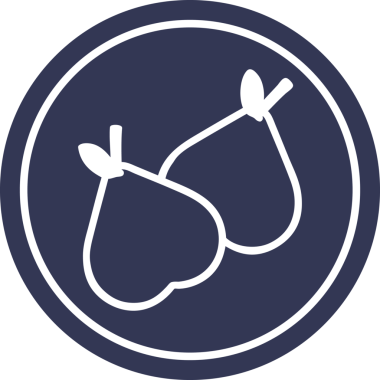 organik armutlar bir insan tarafından çizilmiş dairesel simge