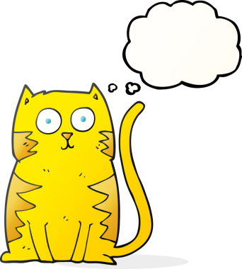 Bir insan tarafından çizilmiş serbest çizim baloncuk çizgi film kedisi.