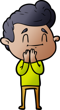 Bir insan tarafından çizilmiş mutlu çizgi film adamı.