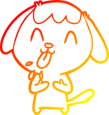 Bir insan tarafından çizilmiş sevimli bir köpeğin sıcak çizgi çizgisi.