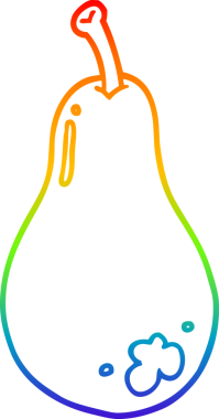 gökkuşağı gradyan çizgi çizimi bir insan tarafından çizilmiş armut karikatürü