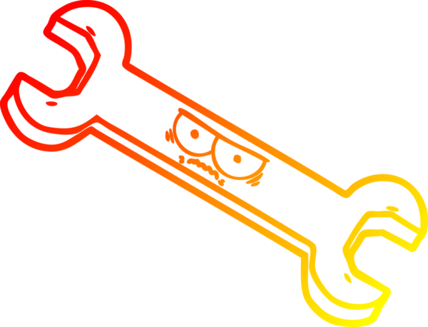 Bir insan tarafından çizilmiş kızgın bir çizgi filmin sıcak gradyan çizimi