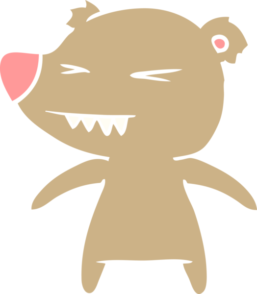 kızgın ayı düz renkli çizgi film bir insan tarafından çizildi.