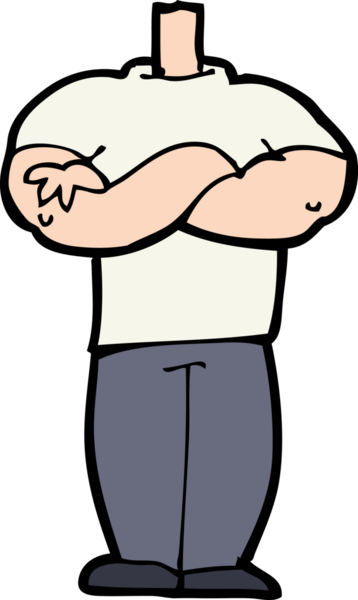 katlanmış kollu karikatür gövdesi (bir insan tarafından çizilen ve eşleştirilen karikatürler)