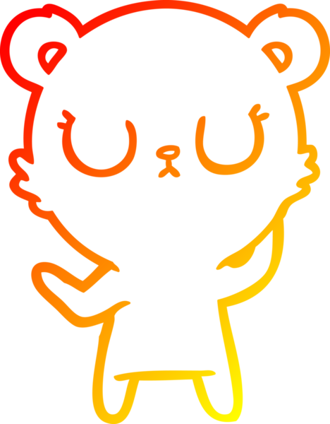 Bir insan tarafından çizilmiş barışçıl bir kutup ayısının sıcak çizgi çizimi