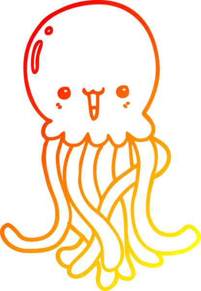 Bir insan tarafından çizilmiş bir denizanasının sıcak çizgi çizimi