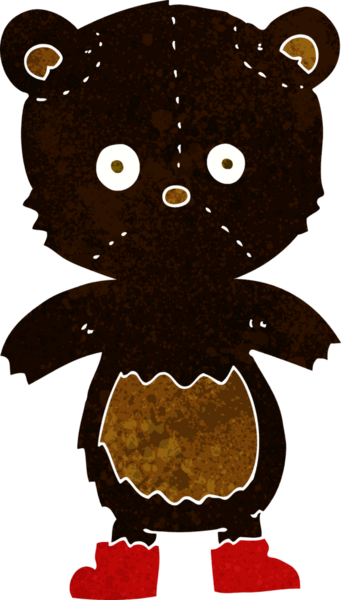 bir insan tarafından çizilmiş siyah ayı yavrusu.