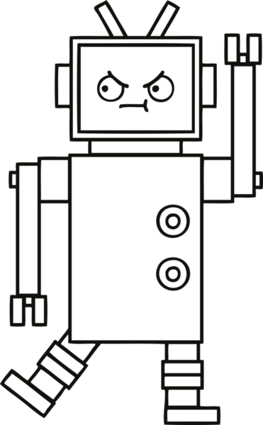 Bir insan tarafından çizilmiş robot çizimi