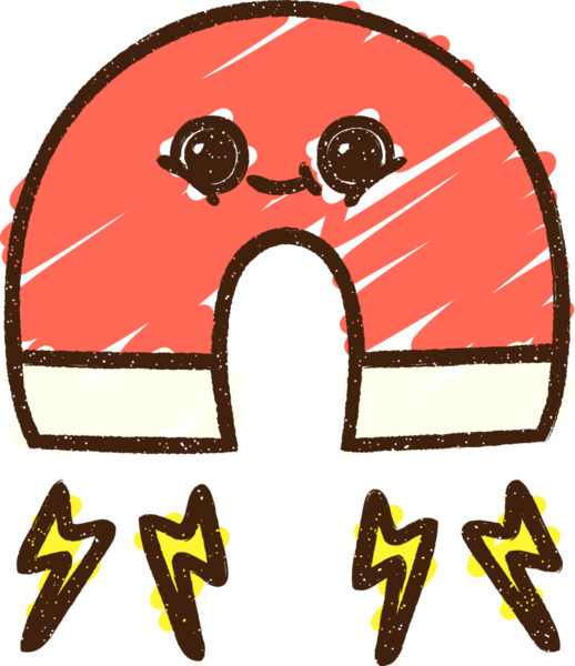 Bir insan tarafından çizilen mıknatıs tebeşiri