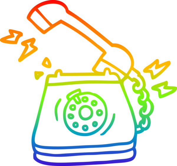 gökkuşağı gradyanı çizimi bir insan tarafından çizilmiş eski bir döner telefon