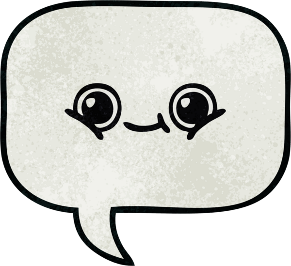 Bir insan tarafından çizilmiş bir konuşma baloncuğunun retro grunge doku karikatürü