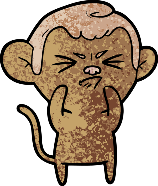 Bir insan tarafından çizilmiş sinir bozucu bir maymun.