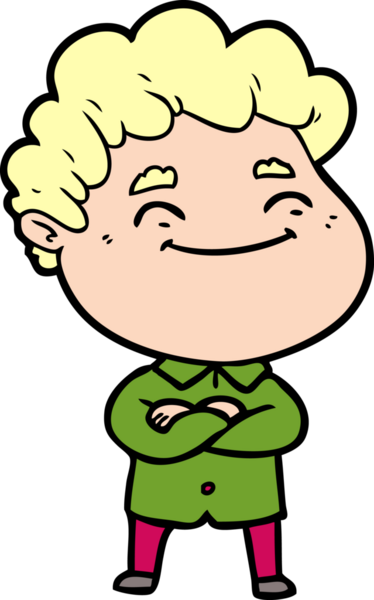 Bir insan tarafından çizilmiş çizgi film dostu bir adam.