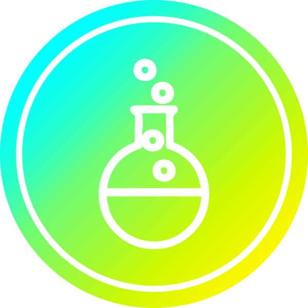 Havalı gradyan bir insan tarafından çizilmiş dairesel bir bilim deneyi simgesi