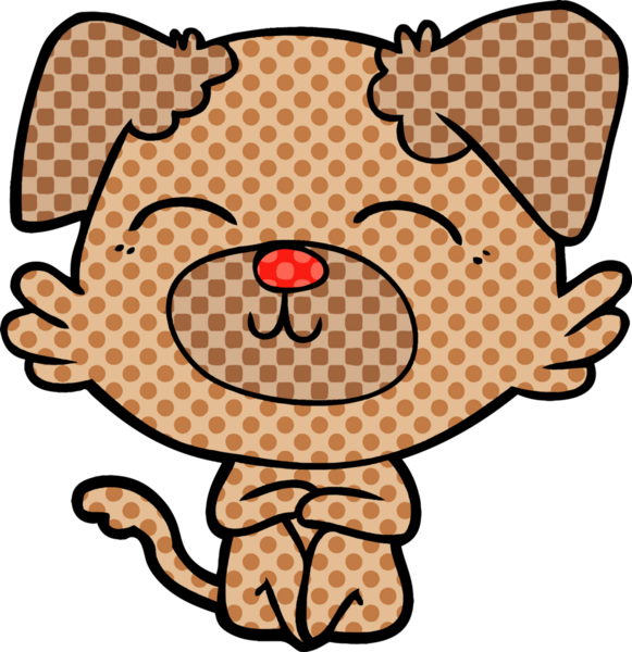 Bir insan tarafından çizilmiş çizgi film köpeği.