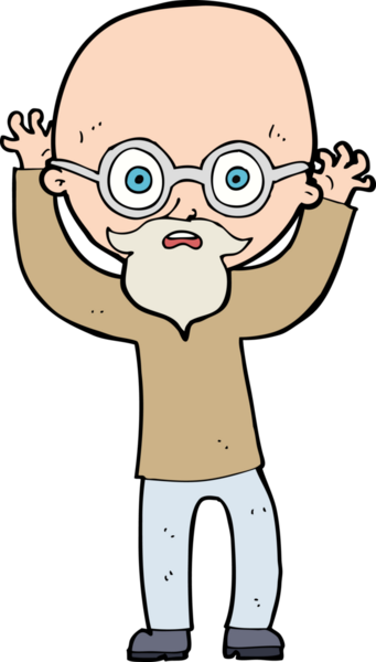 Bir insan tarafından çizilmiş kel bir adam.