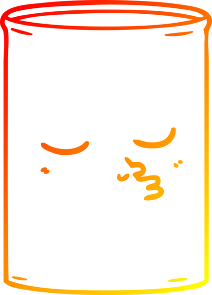 Bir insan tarafından çizilmiş bir çizgi film yağ fıçısının sıcak gradyan çizgisi