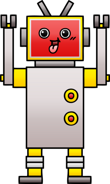 Bir insan tarafından çizilmiş bir robotun gölgelenmiş çizimi