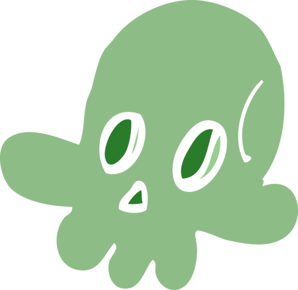 Bir insan tarafından çizilmiş cadılar bayramı kafatası karalaması.