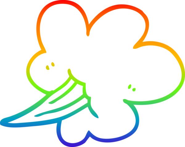 Gökkuşağı gradyan çizgi çizimi Bir insan tarafından çizilen hava fırtınası çizgi filmi