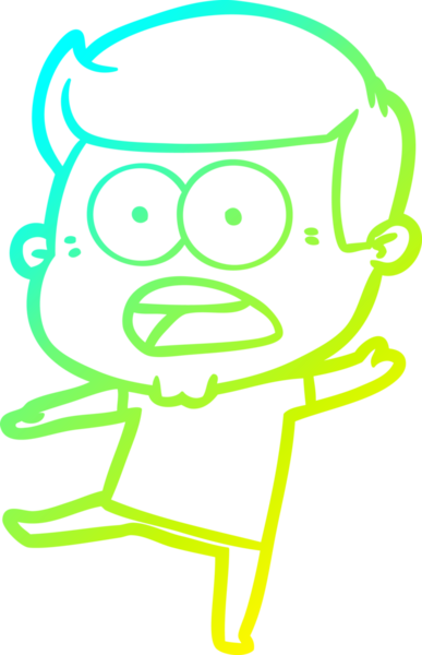 Bir insan tarafından çizilen bir karikatürün soğuk gradyan çizimi.