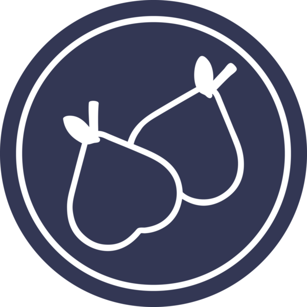 organik armutlar bir insan tarafından çizilmiş dairesel simge