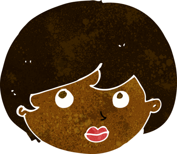 Bir insan tarafından çizilmiş kadın yüzü.