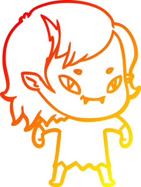 Bir insan tarafından çizilmiş, çizgi film karakteri, arkadaş canlısı vampir kız çizimi.