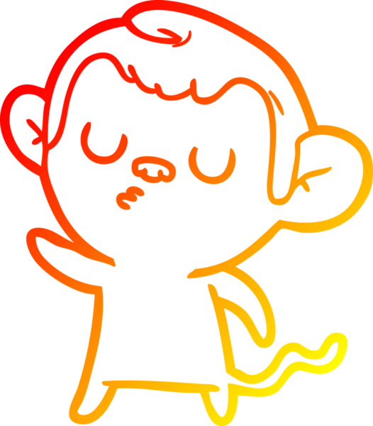 Bir insan tarafından çizilmiş çizgi film maymunu çizimi