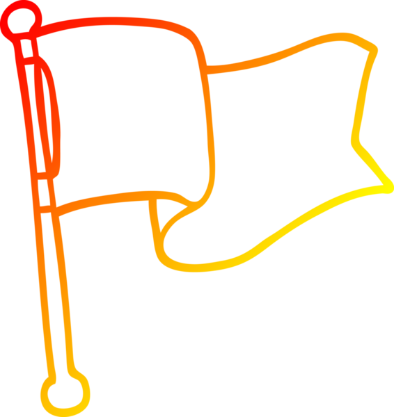 Bir insan tarafından çizilen beyaz bayrağın sıcak çizgi çizimi