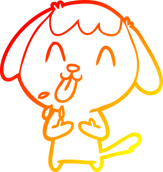 Bir insan tarafından çizilmiş sevimli bir köpeğin sıcak çizgi çizgisi.