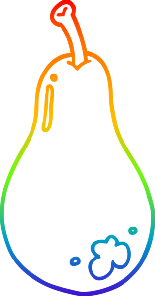 gökkuşağı gradyan çizgi çizimi bir insan tarafından çizilmiş armut karikatürü