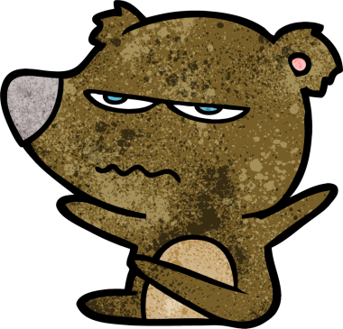 Bir insan tarafından çizilmiş kızgın ayı çizgi filmi.