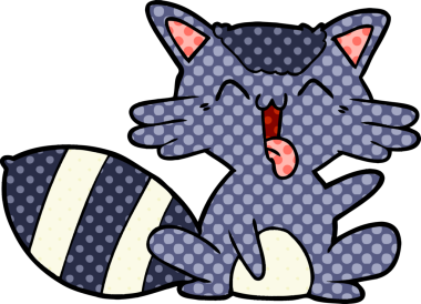 Bir insan tarafından çizilmiş şirin bir rakun.