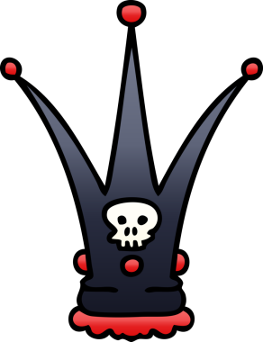 bir insan tarafından çizilmiş gölgelenmiş garip karikatür ölüm tacı.