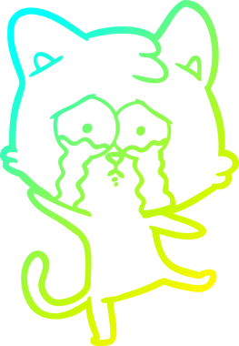 Bir insan tarafından çizilmiş ağlayan bir çizgi filmin soğuk gradyan çizimi