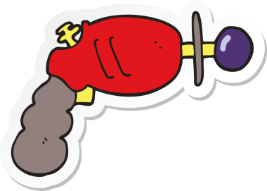 Bir insan tarafından çizilmiş bir ışın tabancasının çıkartması.