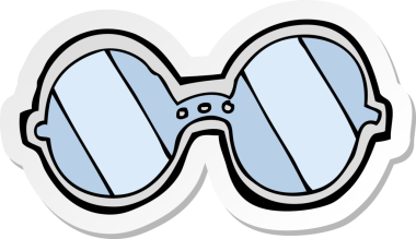 Bir insan tarafından çizilmiş bir çizgi film gözlüğünün çıkartması.