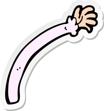 Bir insan tarafından çizilmiş bir karikatür kolunun çıkartması.