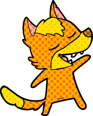 Bir insan tarafından çizilmiş tilki çizgi film karakteri