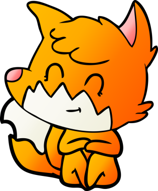 Bir insan tarafından çizilmiş çizgi film dostu tilki.