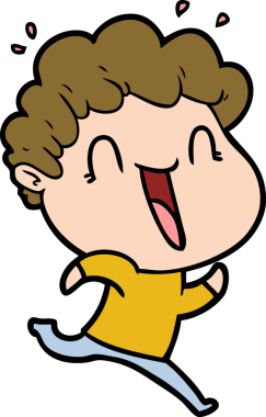 Bir insan tarafından çizilmiş mutlu bir adam.