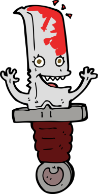 Bir insan tarafından çizilmiş çılgın bir çizgi film karakteri.