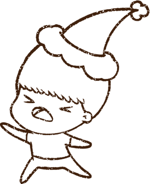 Bir insan tarafından çizilen Noel Çocuğu Kömür Çizimi