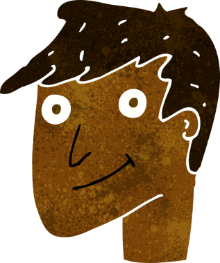 Bir insan tarafından çizilmiş mutlu bir adam.