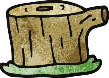 Bir insan tarafından çizilmiş karalama ağacı kütüğü.