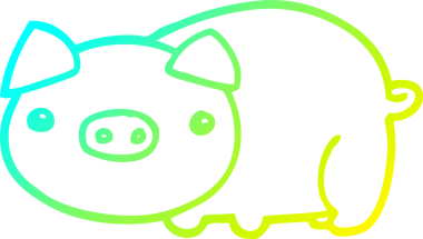 Bir insan tarafından çizilmiş soğuk çizgi domuz çizimi.