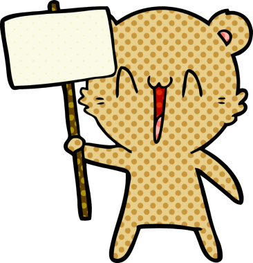 Bir insan tarafından çizilmiş mutlu ayı karikatürü