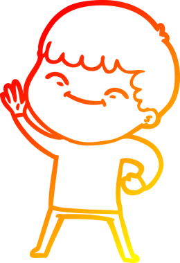 Bir insan tarafından çizilmiş gülümseyen bir çizgi film karakteri çizimi