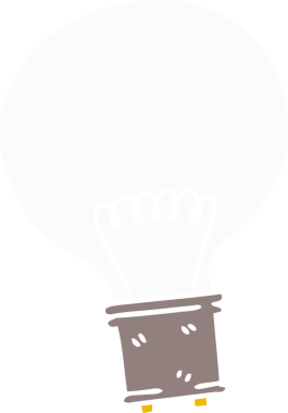 Bir insan tarafından çizilmiş garip çizgi film ampulü.